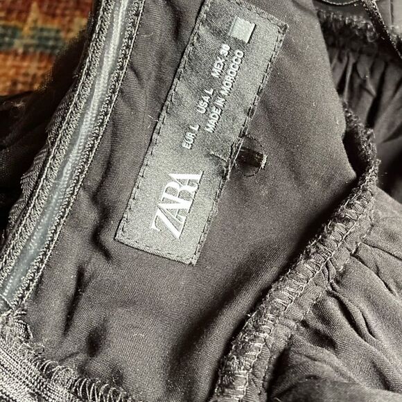 Zara Large Women’s Strapless textured floral Rosette mini Dress - Picture 8 of 9